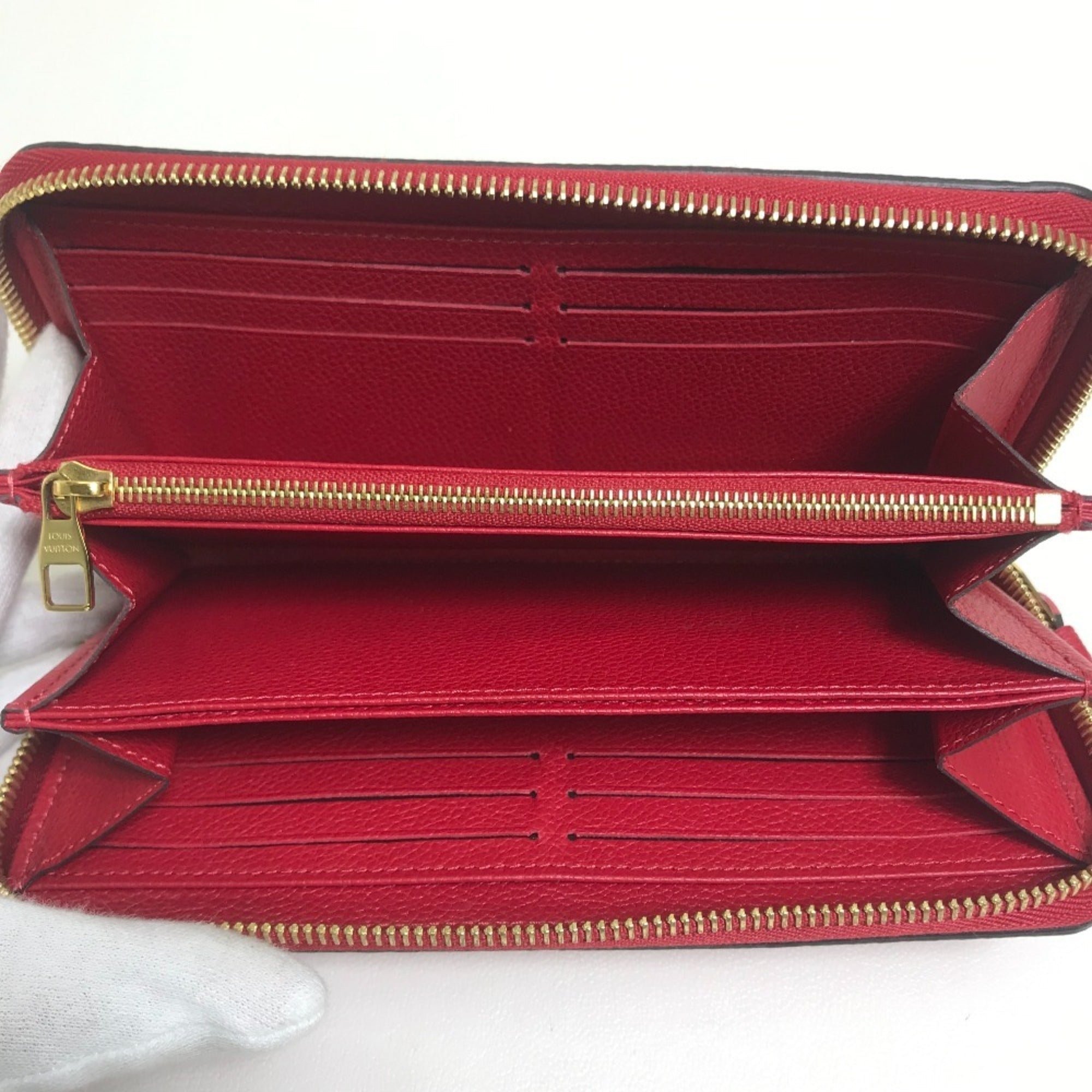 Louis Vuitton Monogram Empreinte Cherry Red Color Monogram Empreinte Long Wallet