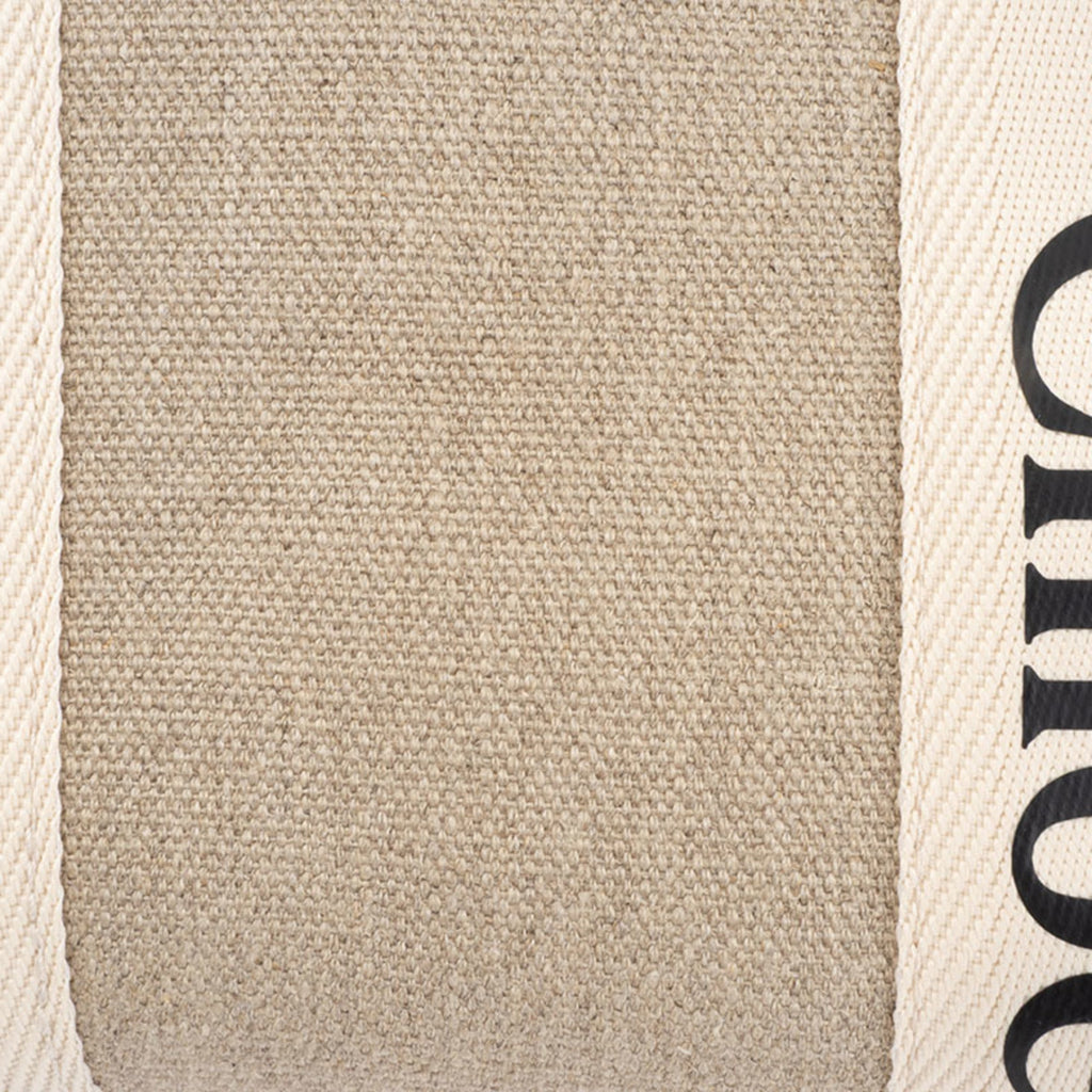 Chloé Blue White Linen Leather Tote Bag (Pre-Owned)