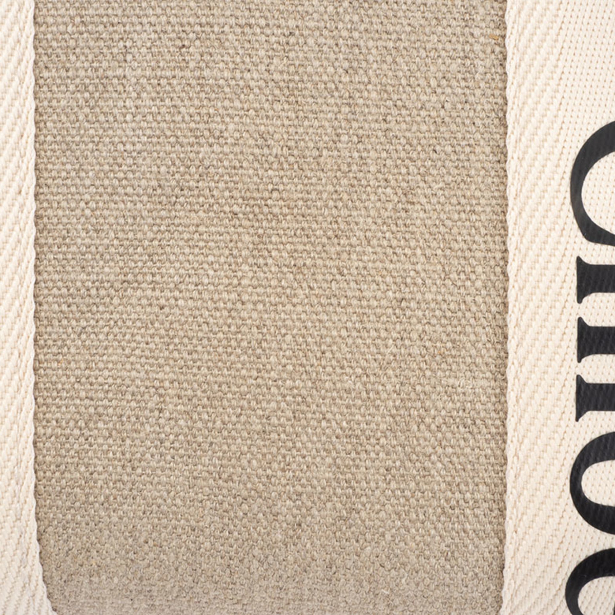 Chloé Blue White Linen Leather Tote Bag (Pre-Owned)