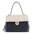 Louis Vuitton Beige Black Leather Tote Bag