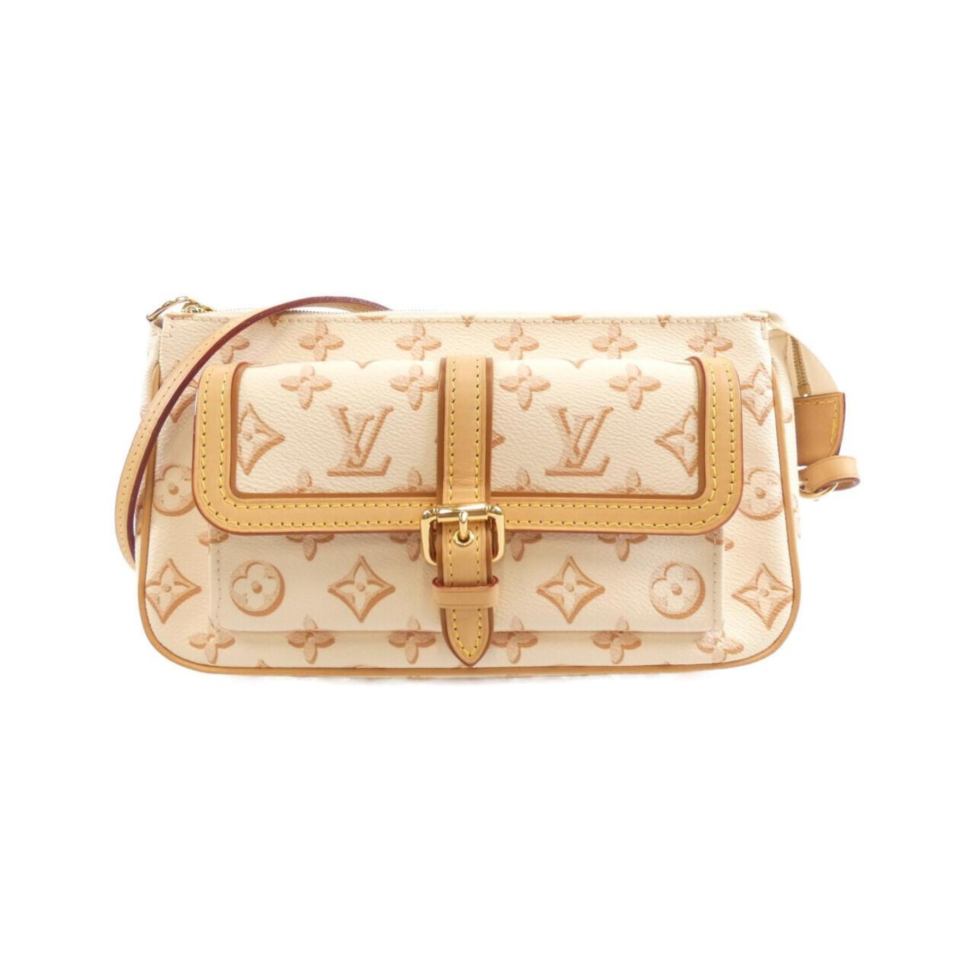 Louis Vuitton Beige Coated Canvas Pochette Shoulder Bag