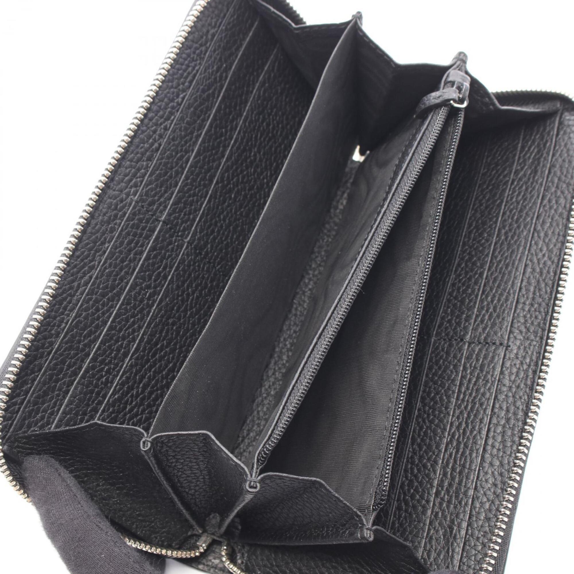 Gucci Black Leather Long Wallet (Bi-Fold) (Pre-Owned)
