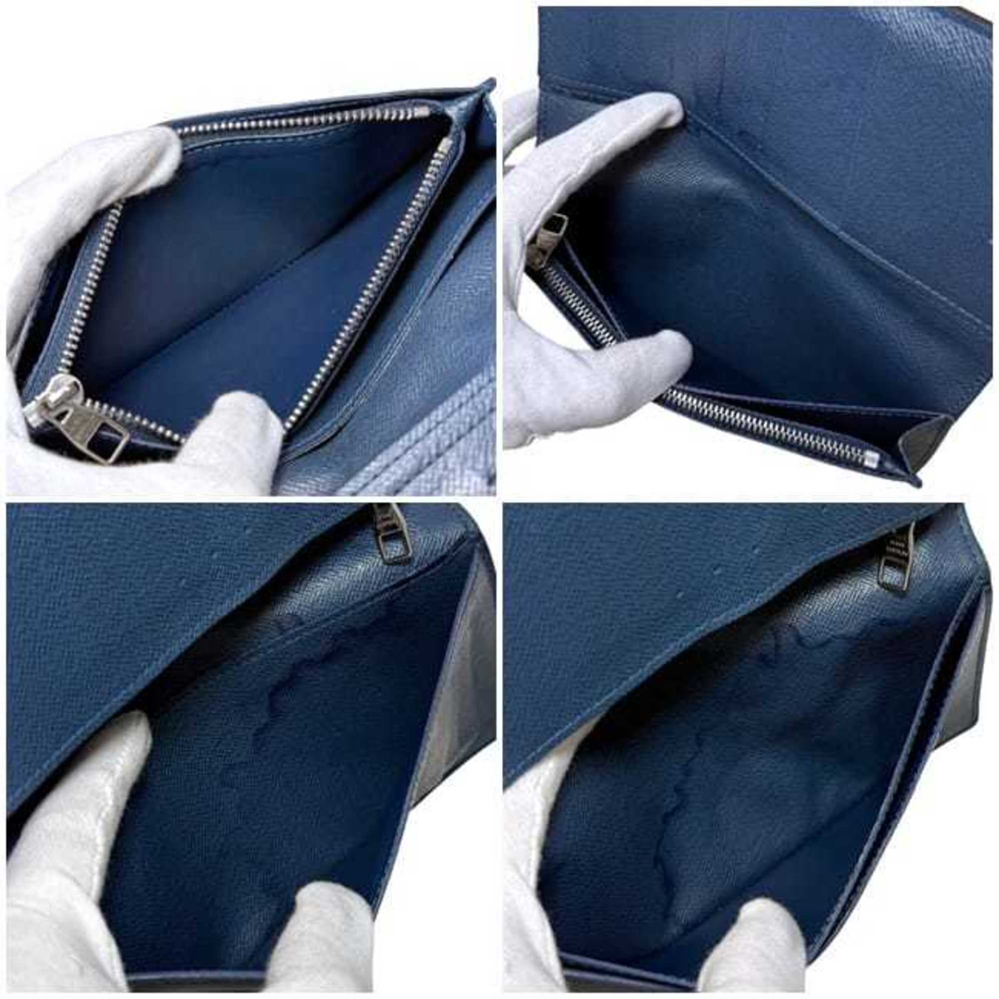 Louis Vuitton Navy Taiga Leather Long Wallet