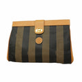 Fendi Beige Black Pvc Clutch Bag