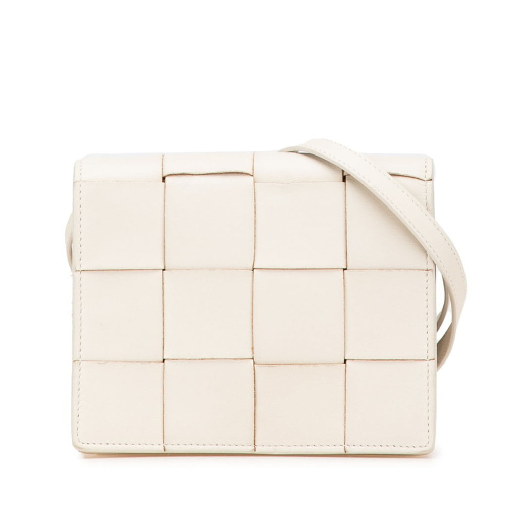 Bottega Veneta Off-White Leather Shoulder Bag
