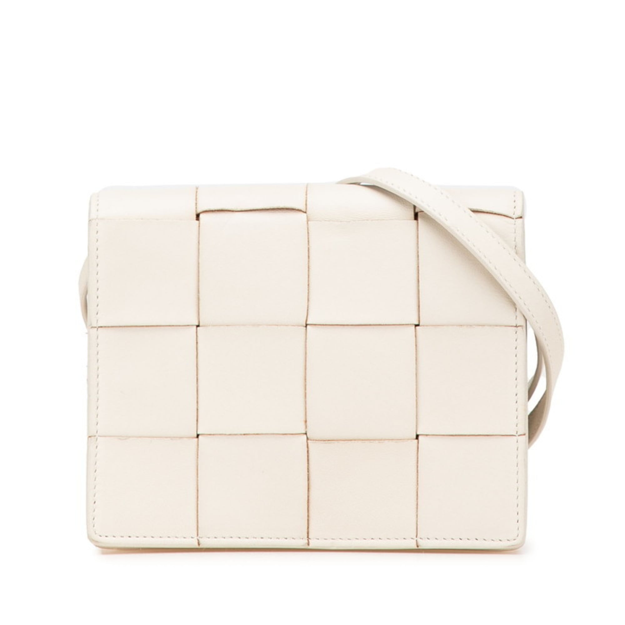 Bottega Veneta Off-White Leather Shoulder Bag