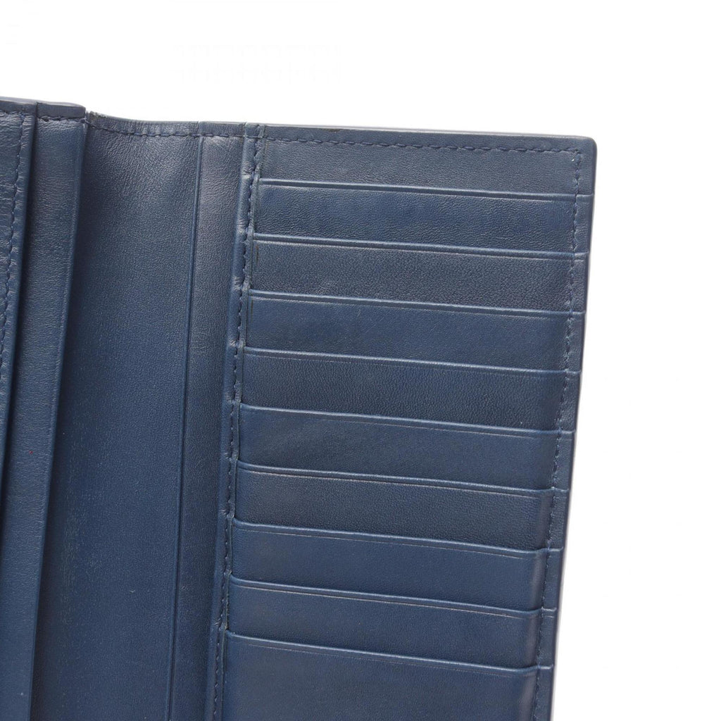 Bottega Veneta Blue Leather Long Wallet (Bi-Fold)