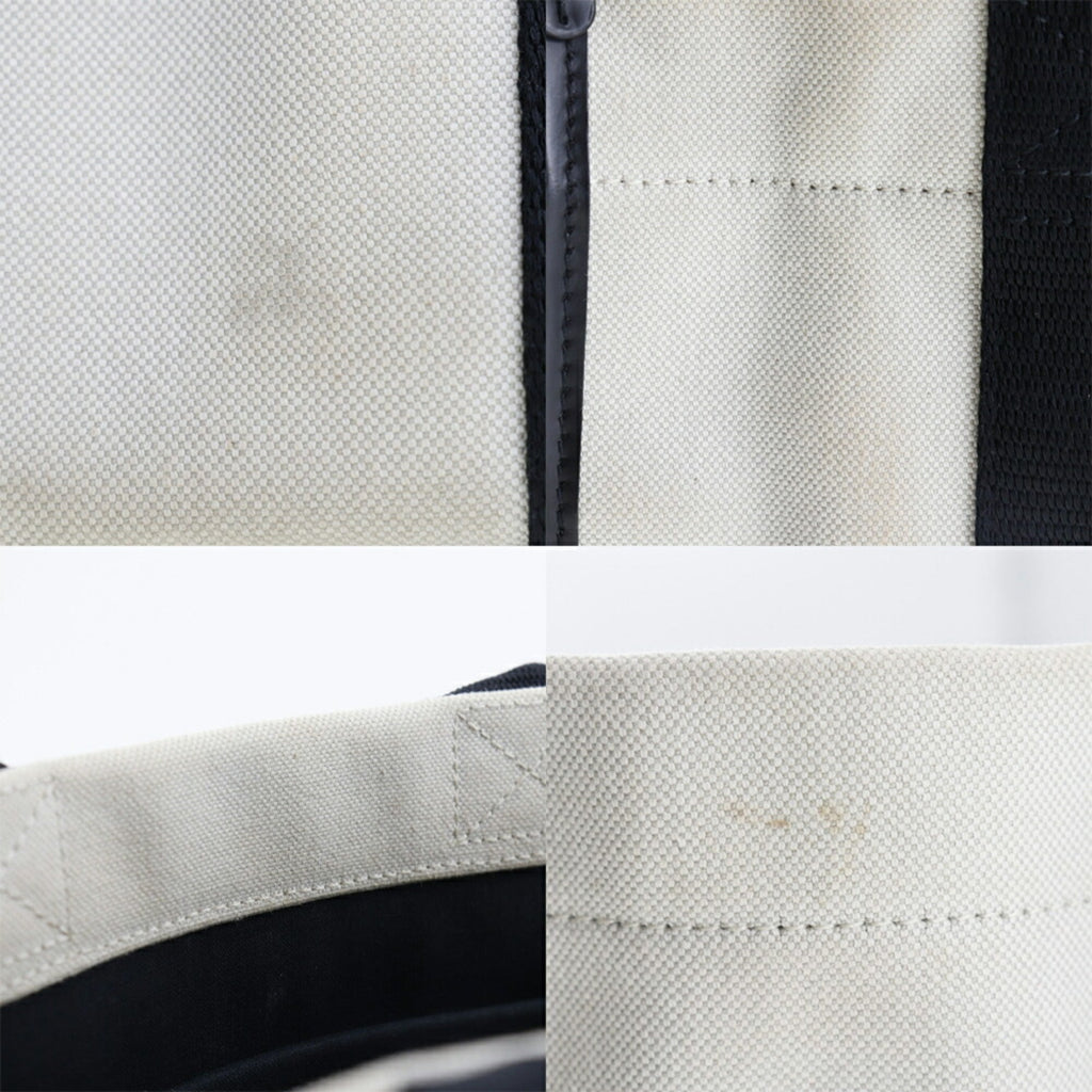 Balenciaga Black White Canvas Pouch Tote