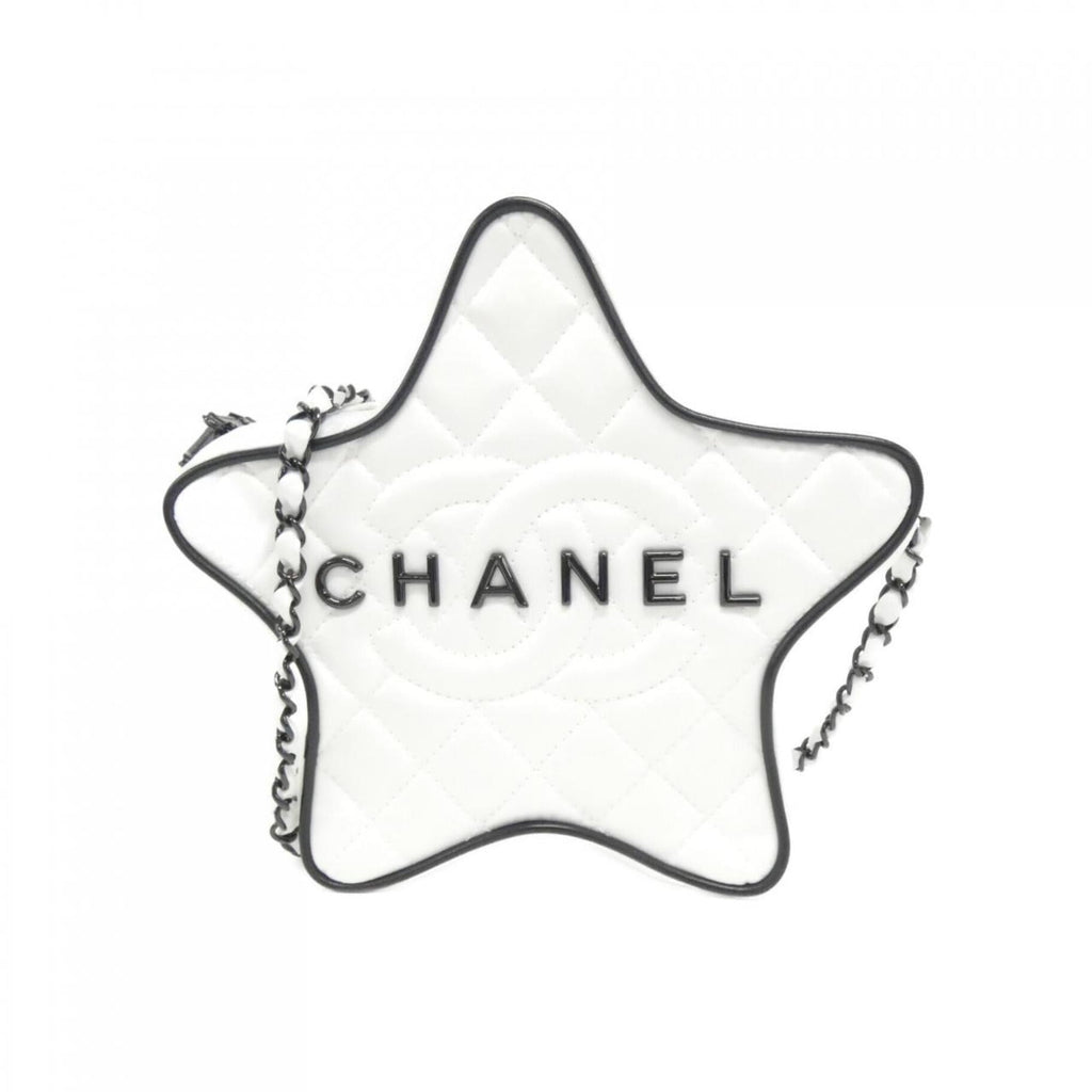 Chanel Black White Satin Shoulder Bag
