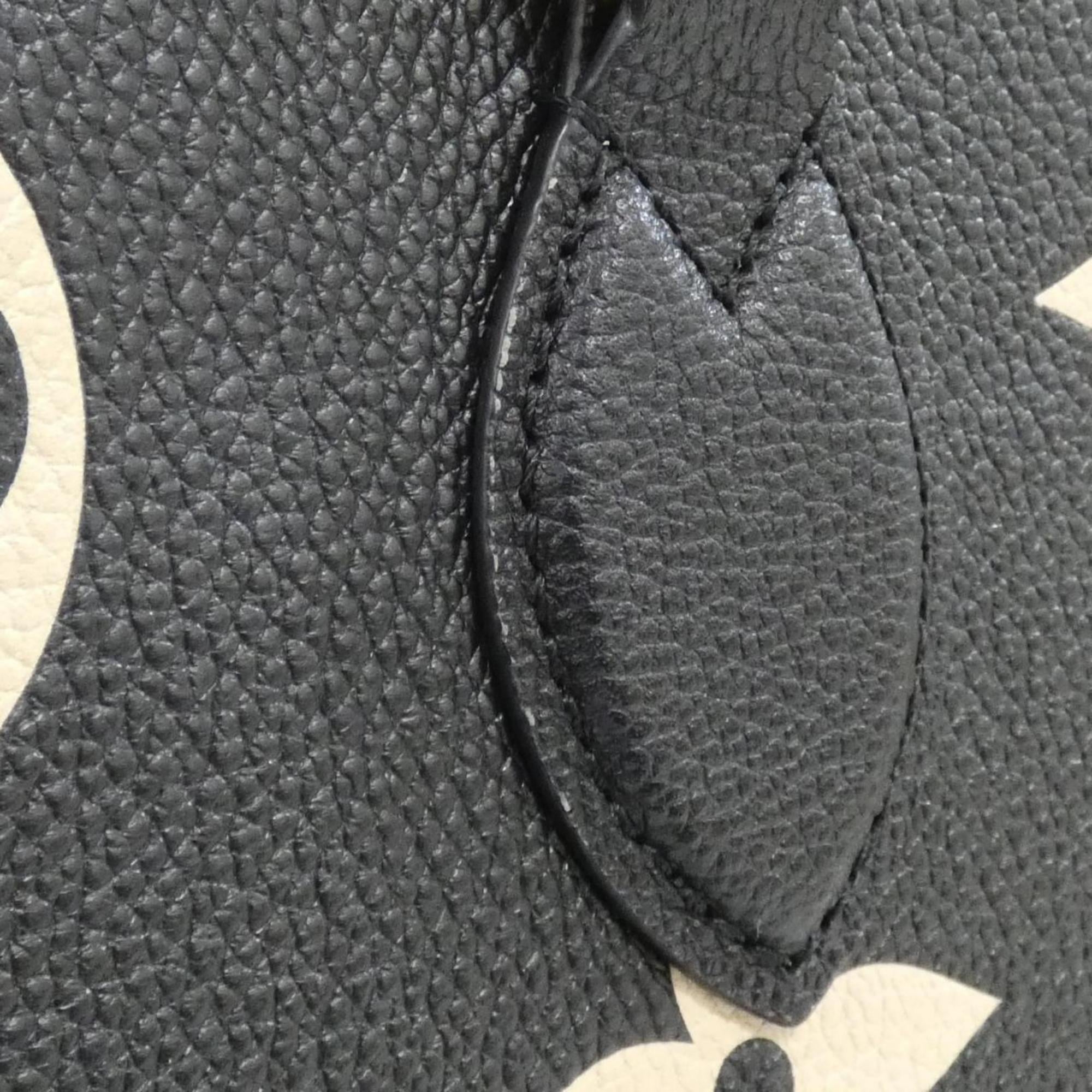 Louis Vuitton Beige Bicolor Black Leather Handbag