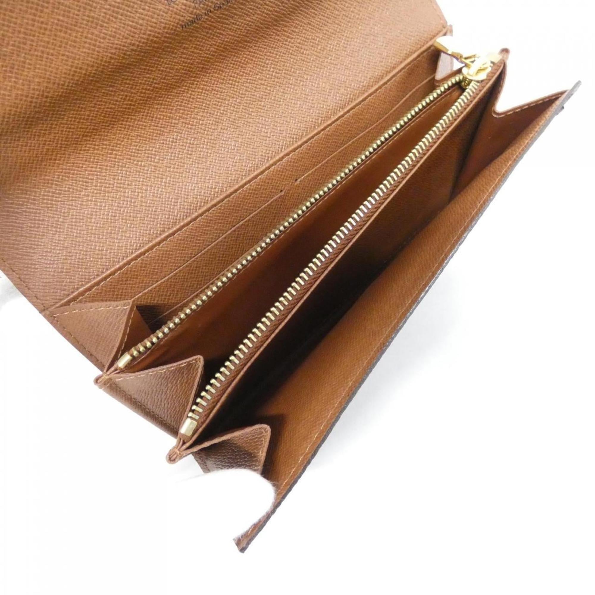Louis Vuitton Marron Coated Canvas Long Wallet