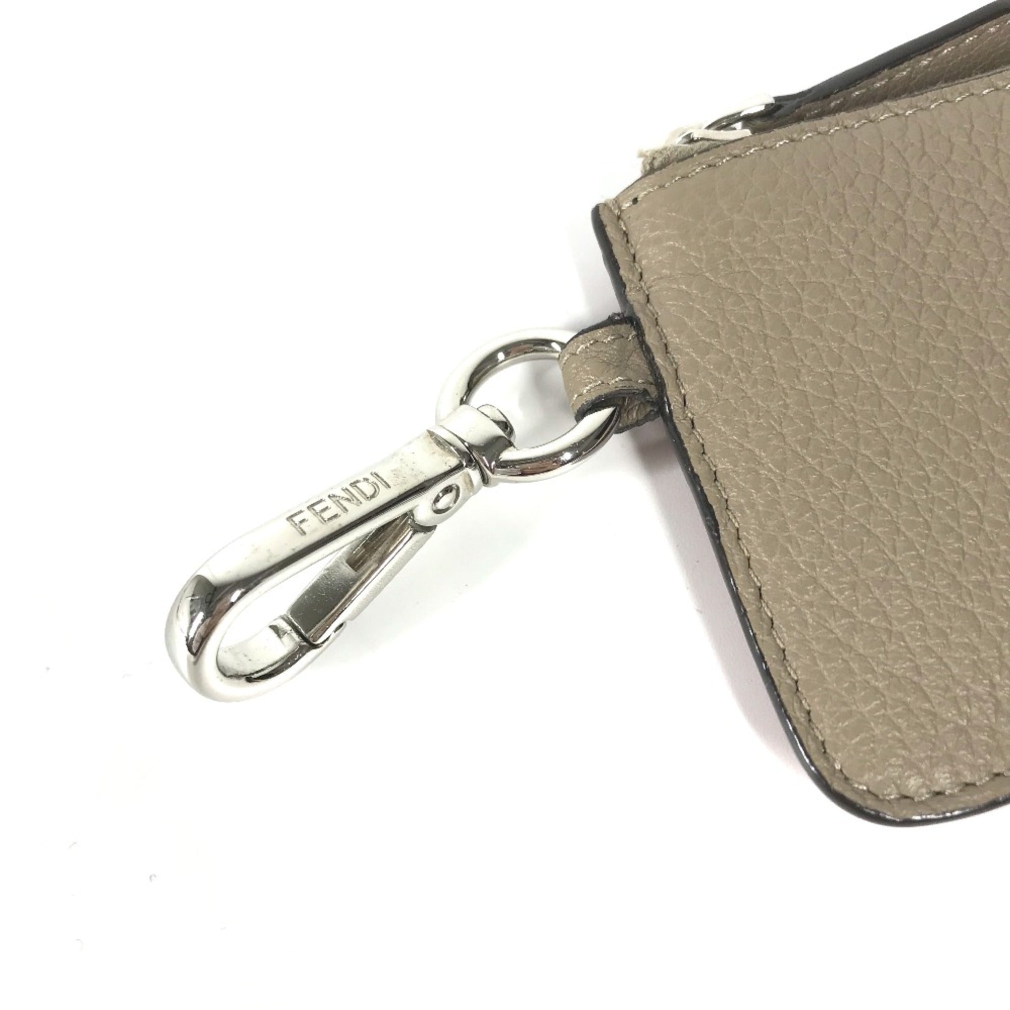 Fendi Beige Leather Coin Purse/Coin Case