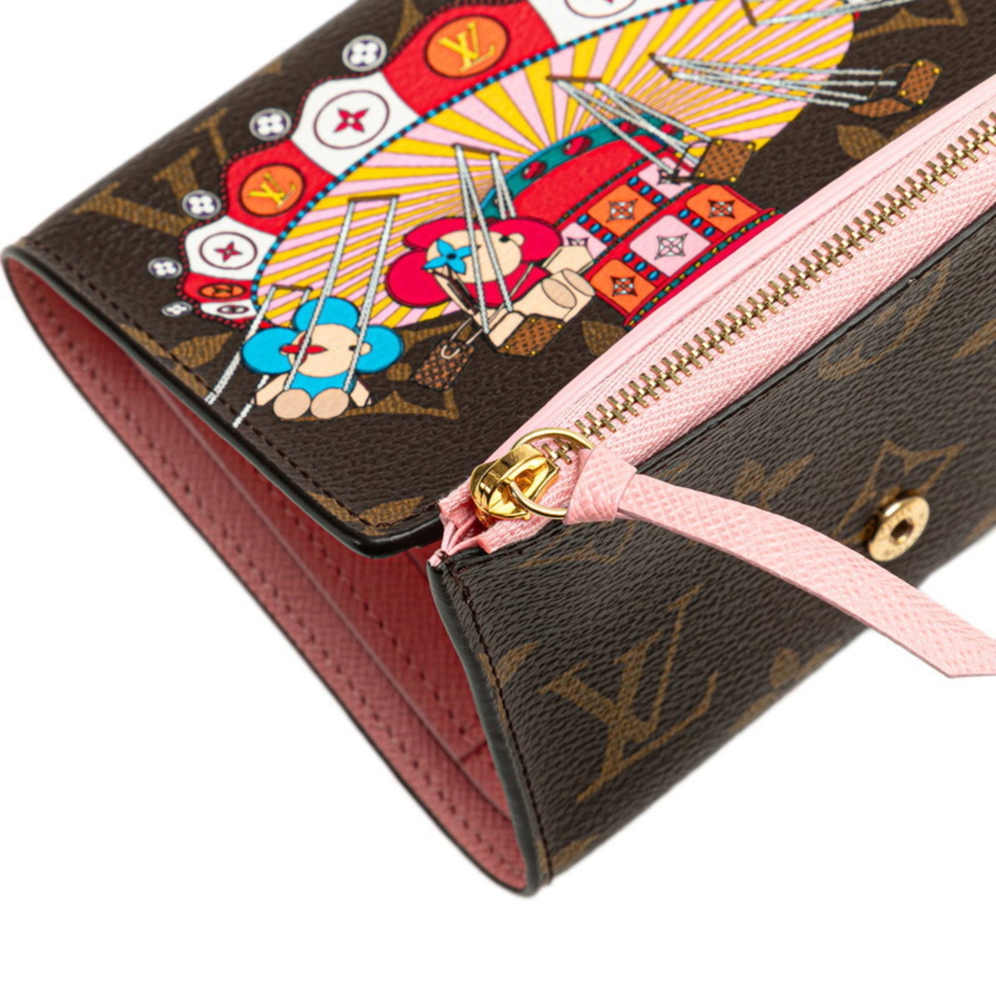 Louis Vuitton Brown Rose Ballerine Pvc Leather Wallet (Tri-Fold)