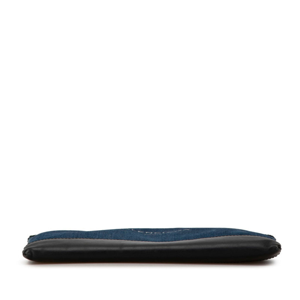 Balenciaga Black Denim Leather Clutch
