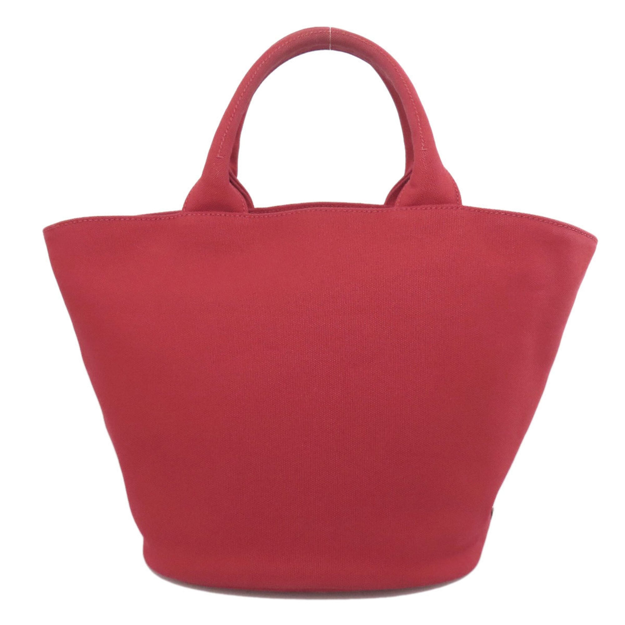 Prada Canapa Red Color Canvas Tote Bag