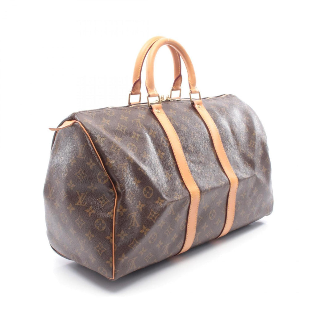 Louis Vuitton Brown Monogram Coated Canvas Leather Boston Bag Handbag