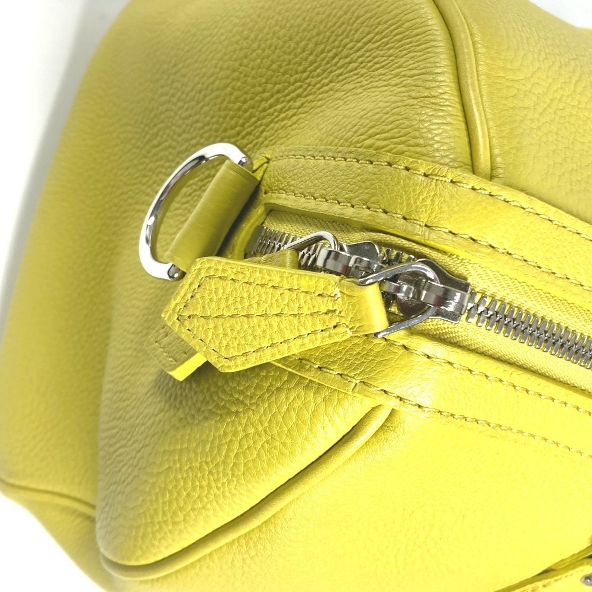 Louis Vuitton Pistache Yellow Leather Boston Bag Handbag Shoulder Bag