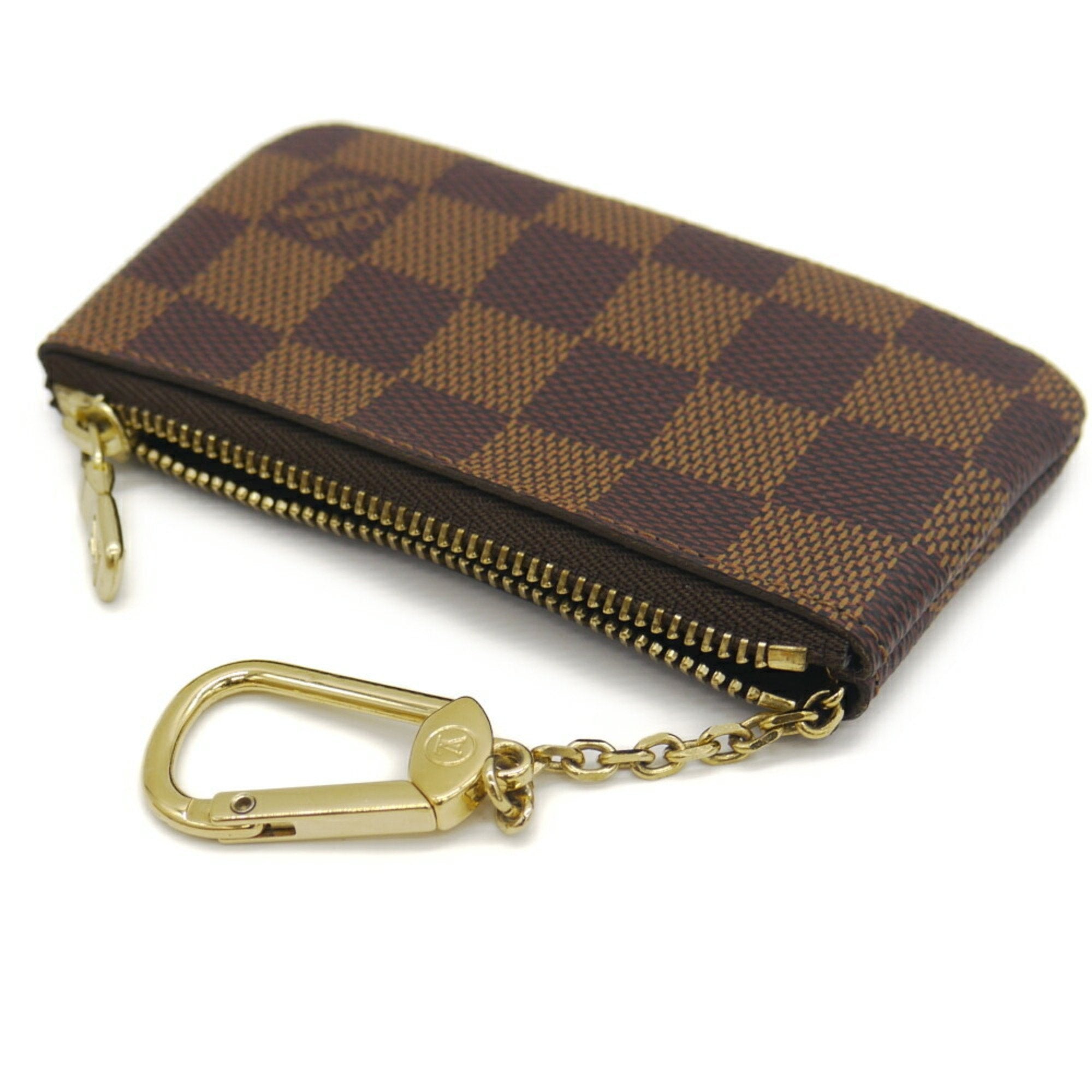 Louis Vuitton Damier Ebene Damier Canvas Leather Coin Purse/Coin Case