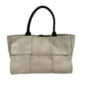 Bottega Veneta Ivory Canvas Leather Handbag