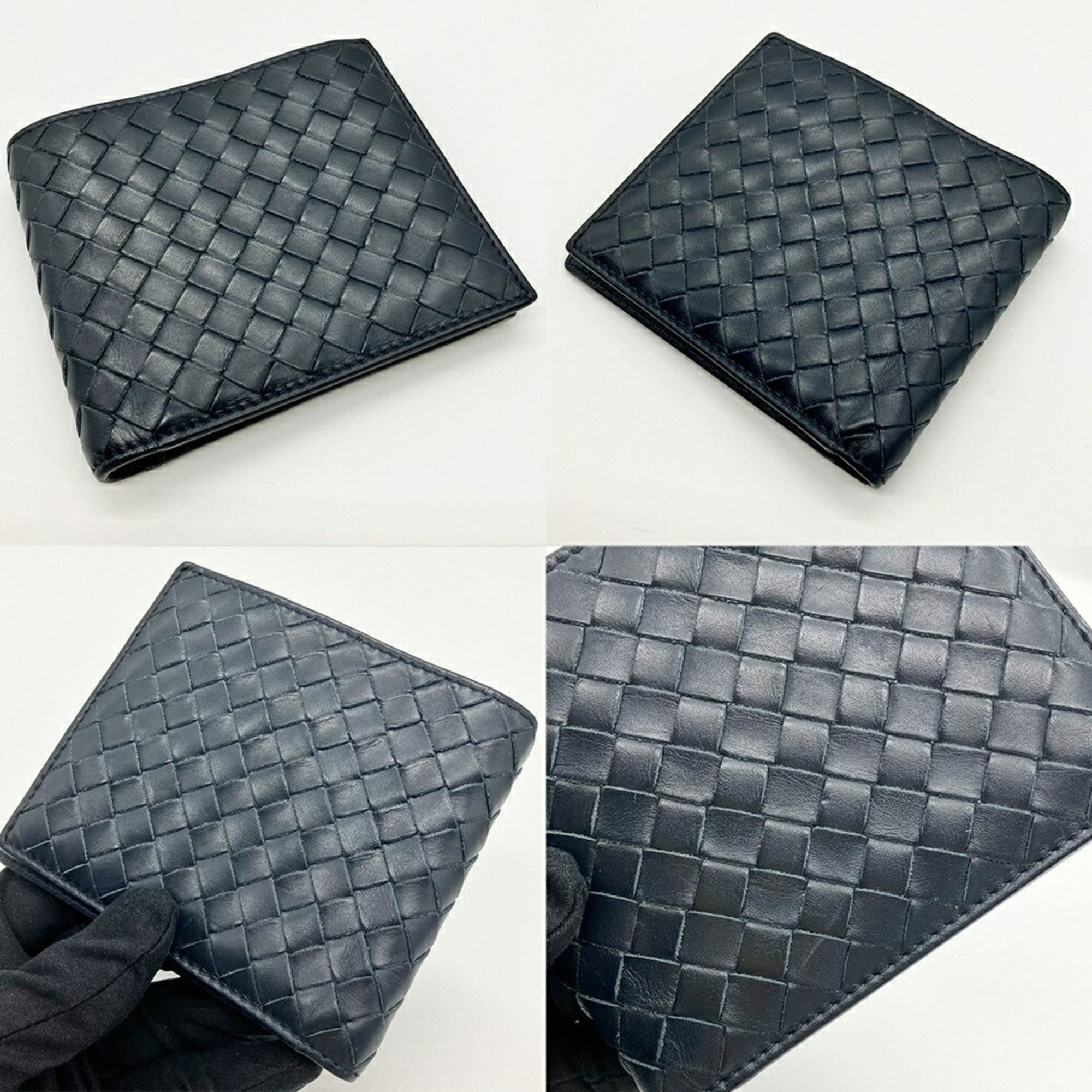 Bottega Veneta Navy Leather Wallet (Bi-Fold)