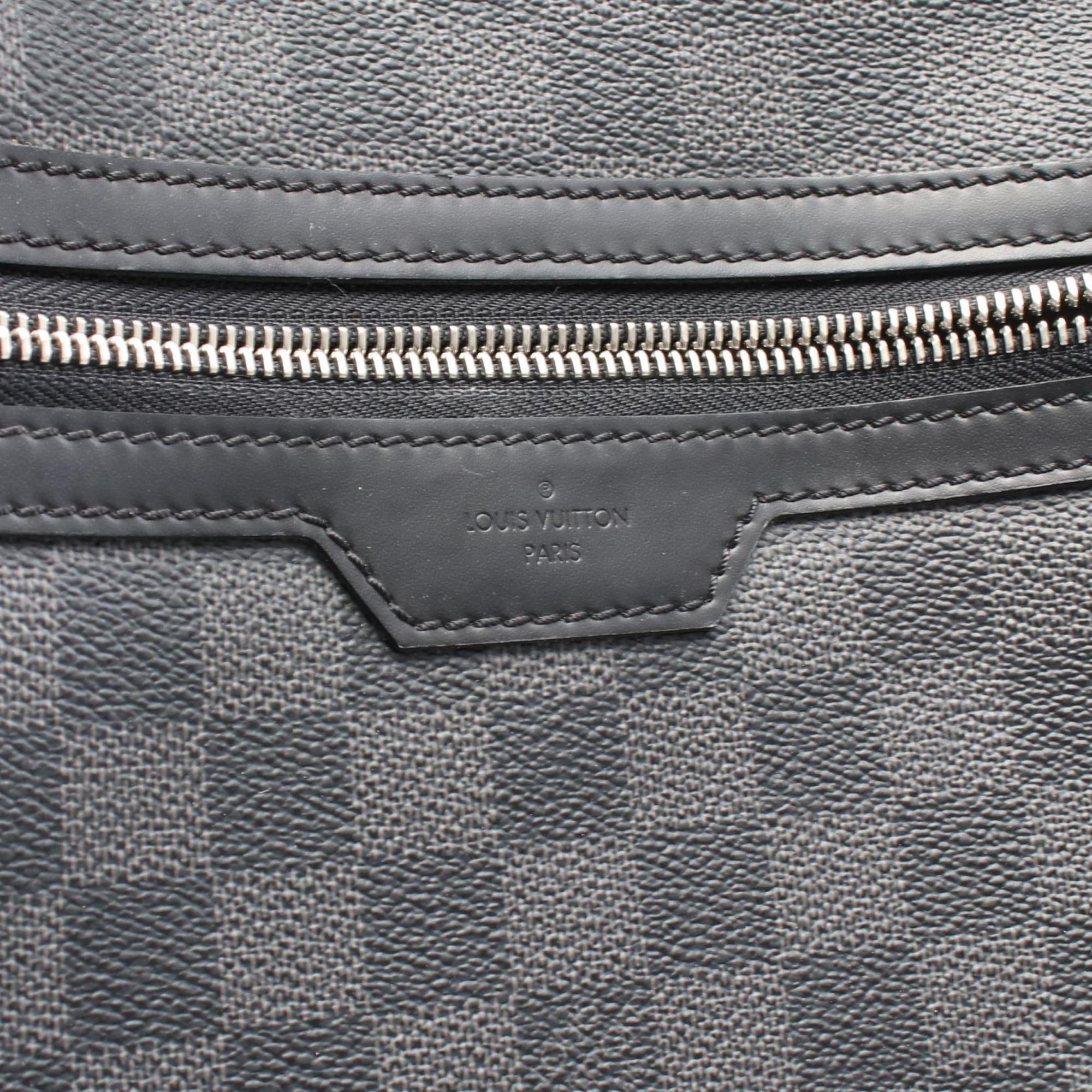 Louis Vuitton Black Coated Canvas Leather Backpack