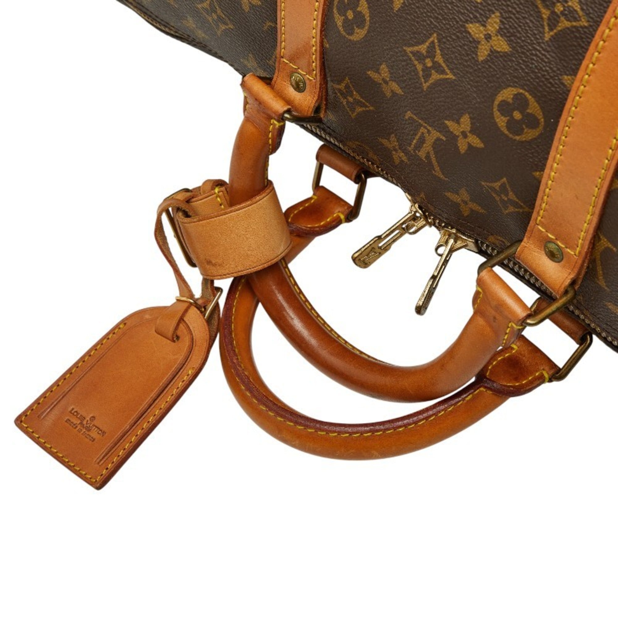 Louis Vuitton Monogram Brown Pvc Leather Boston Bag Shoulder Bag