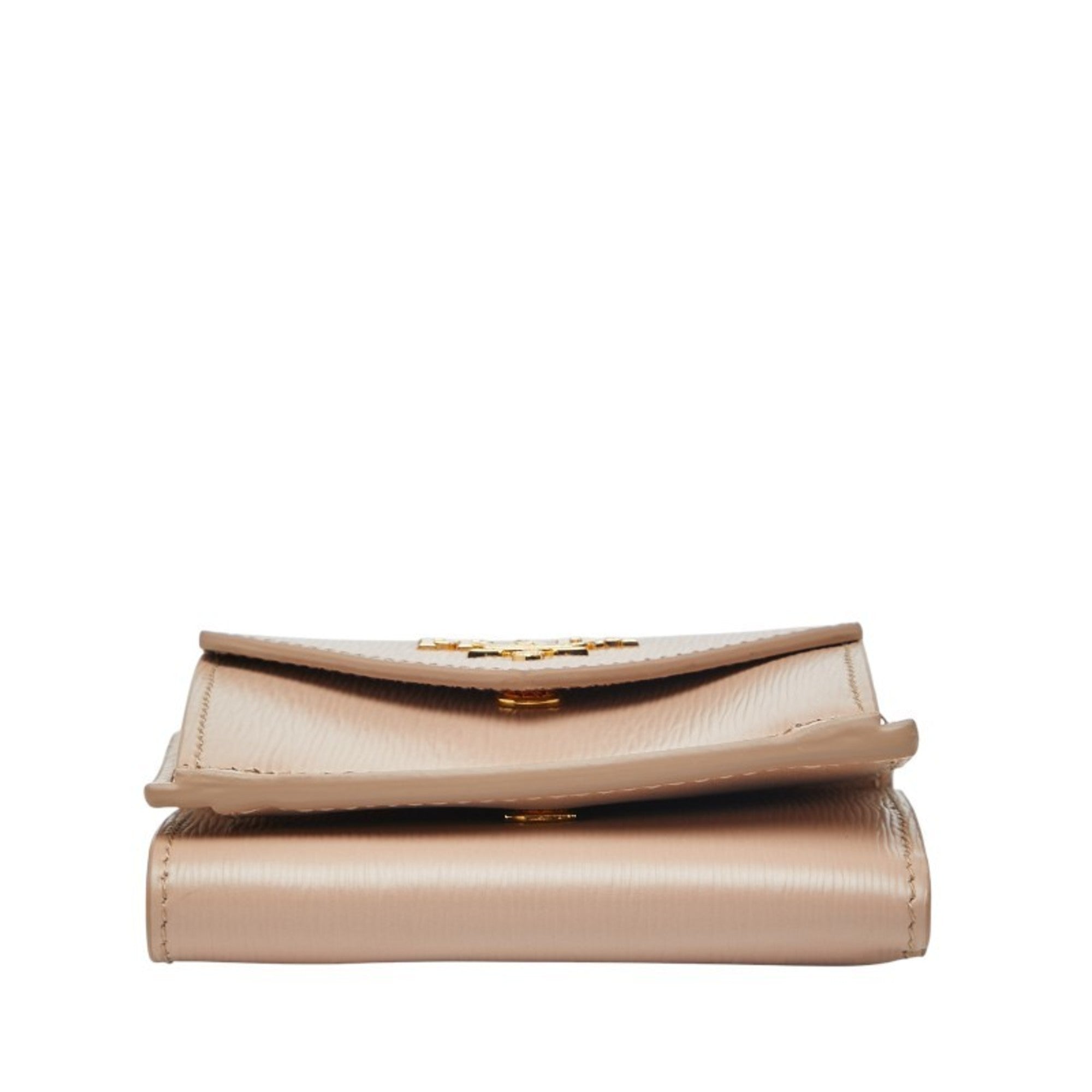 Prada Beige Leather Wallet (Tri-Fold)