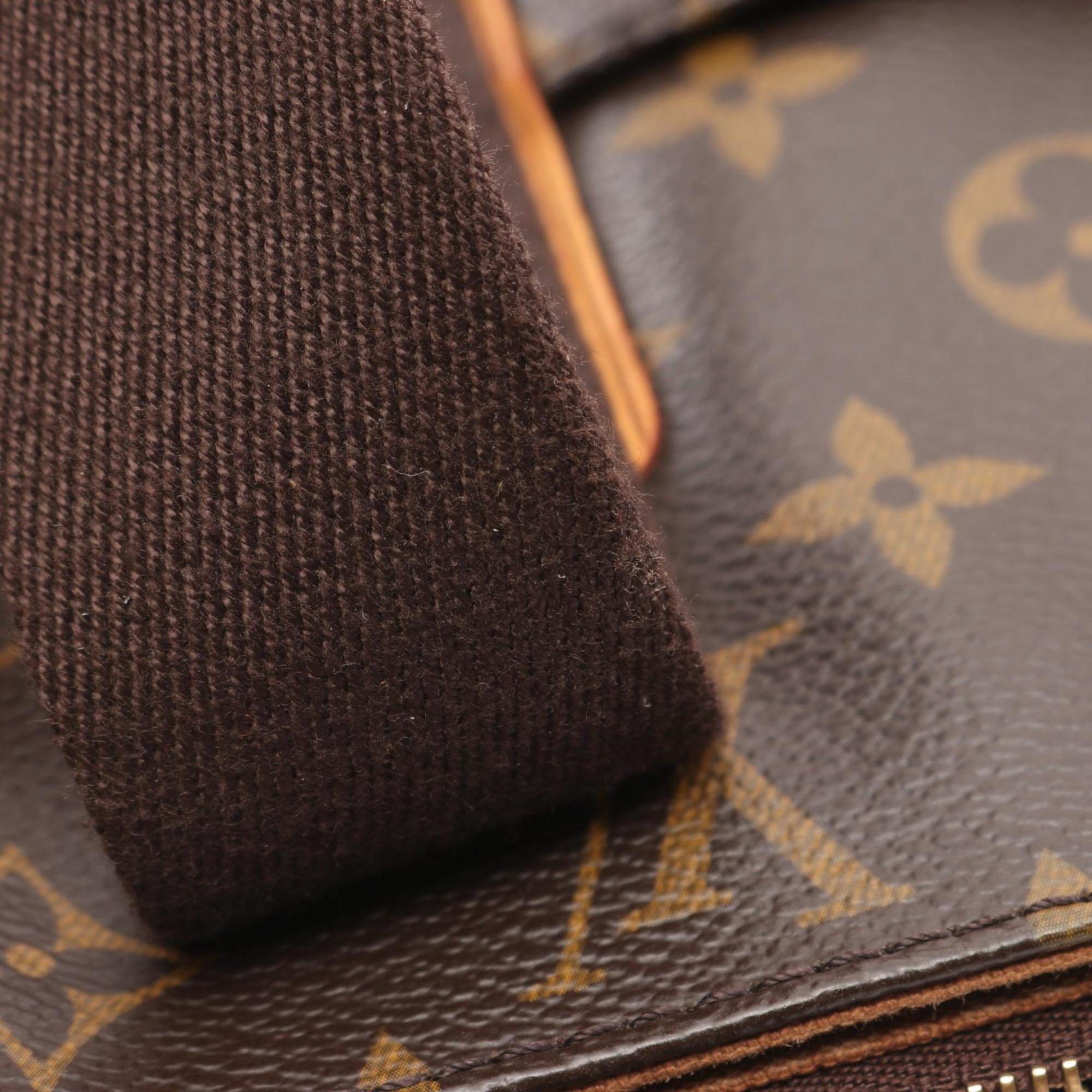 Louis Vuitton Brown Coated Canvas Leather Tote Bag