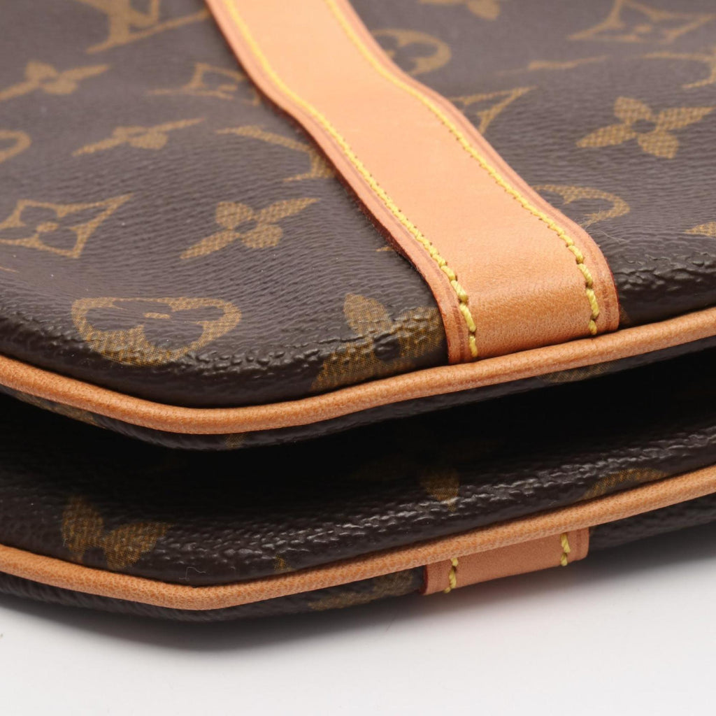 Louis Vuitton Monogram Brown Coated Canvas Leather Tote Bag