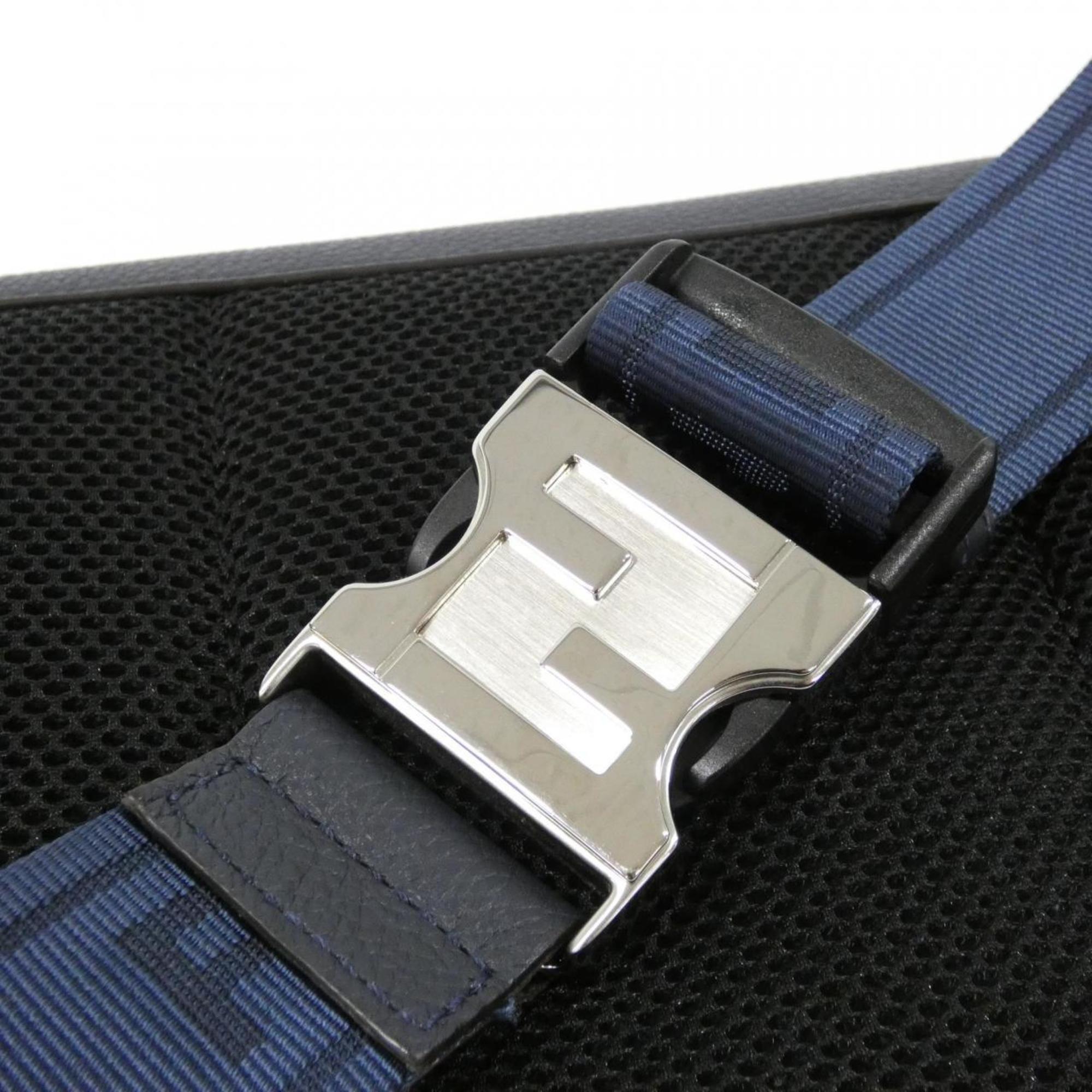Fendi Dark Blue Leather Shoulder Bag