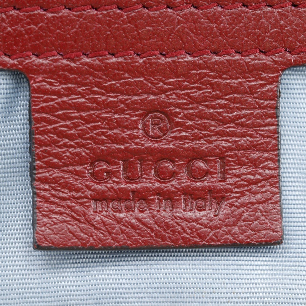 Gucci Black Red Color Leather Shoulder Bag (Pre-Owned)