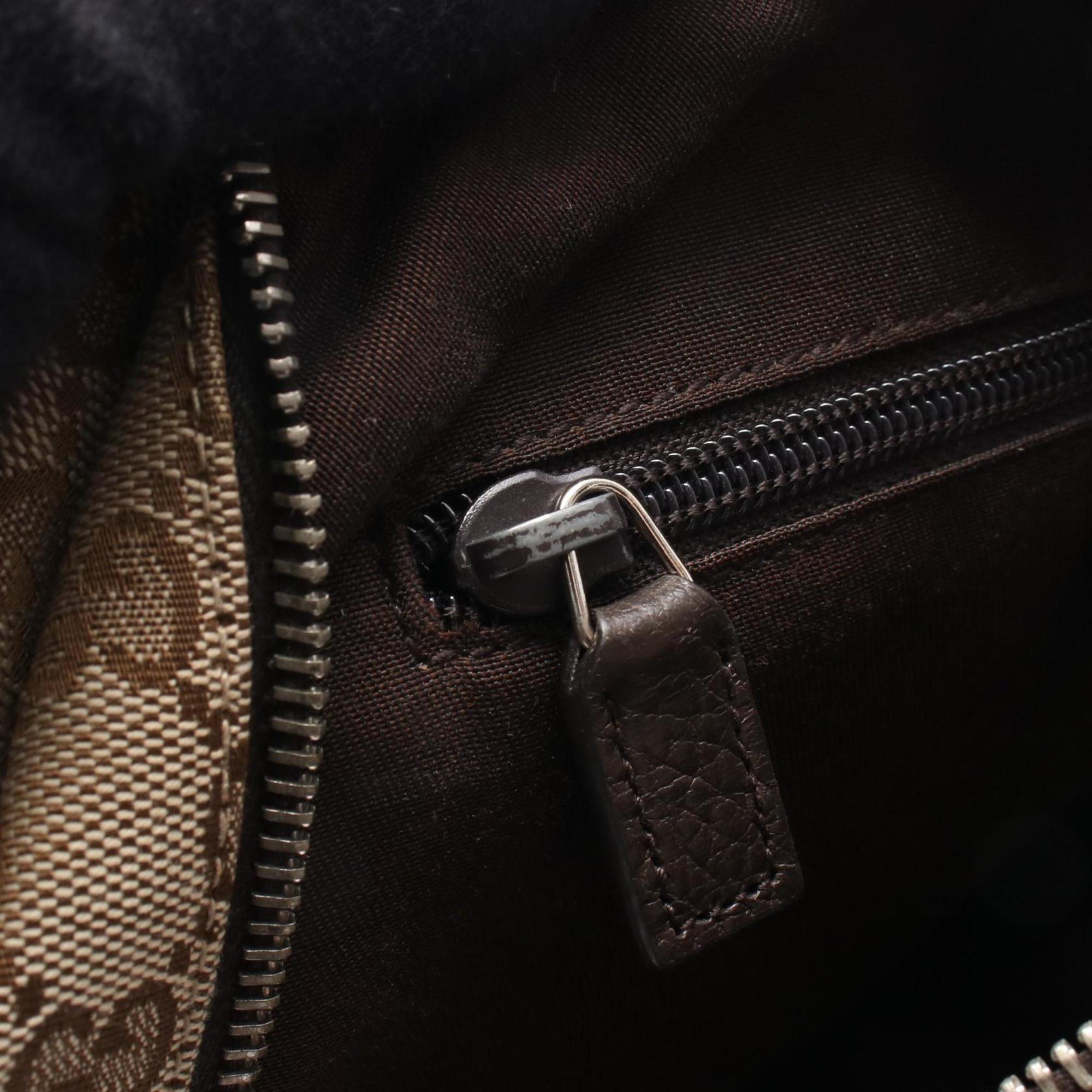 Gucci Gg Canvas Beige Brown Gg Canvas Backpack (Pre-Owned)