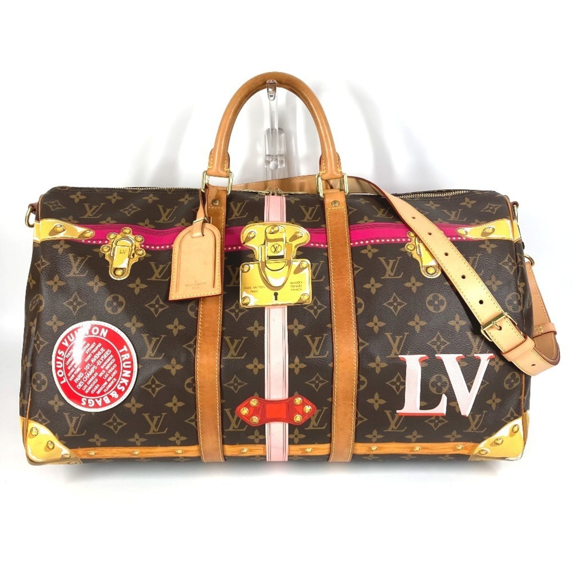 Louis Vuitton Monogram Brown Pink Monogram Boston Bag Shoulder Bag