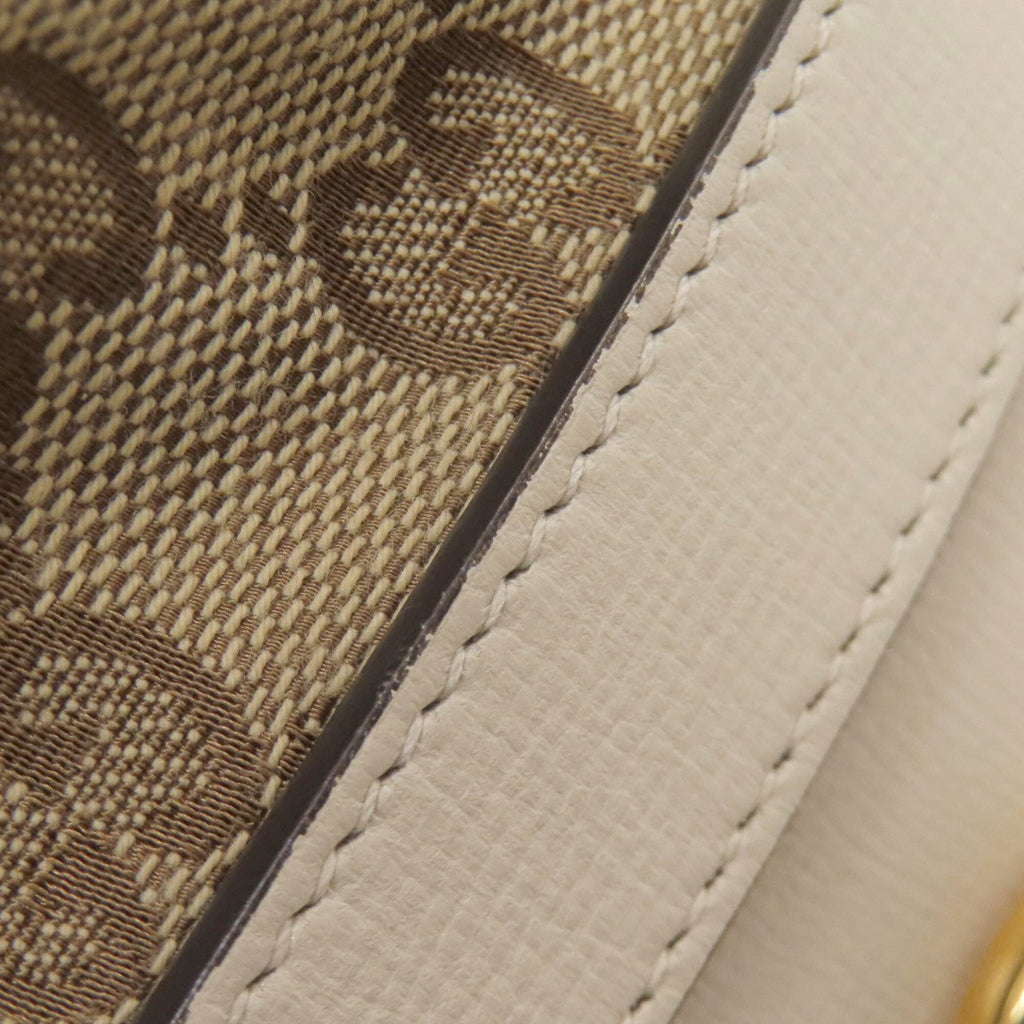 Gucci Horsebit Brown White Gg Canvas Shoulder Bag (Pre-Owned)