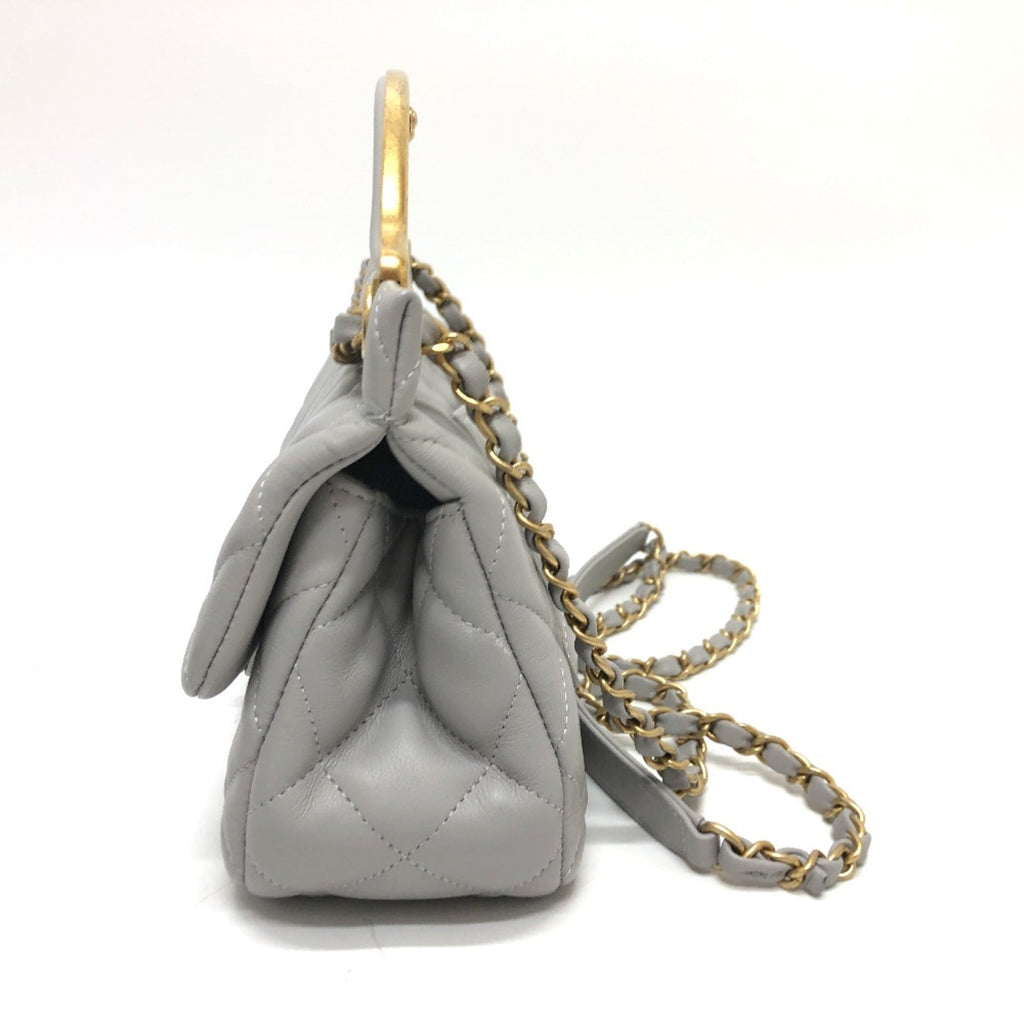 Chanel Gray Leather Shoulder Bag