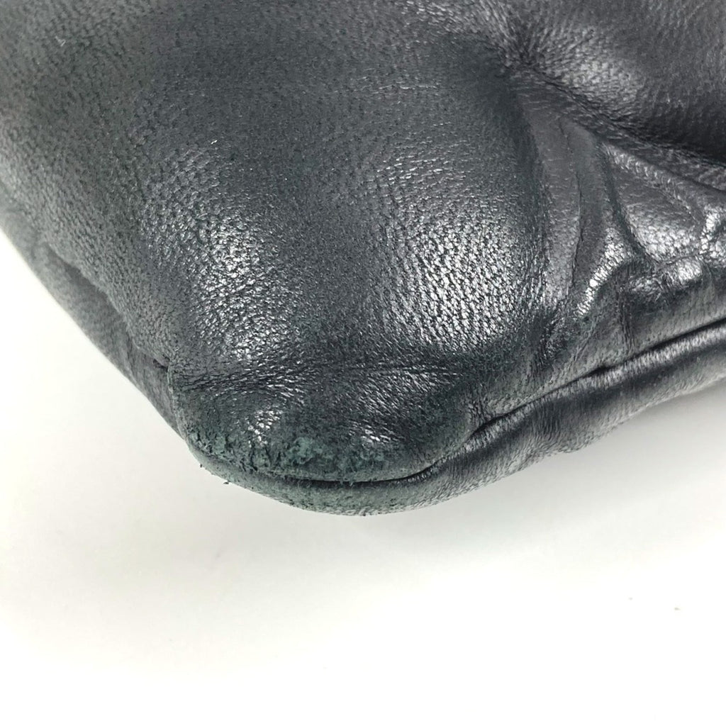 Louis Vuitton Black Noir Leather Clutch Bag Pochette Pouch