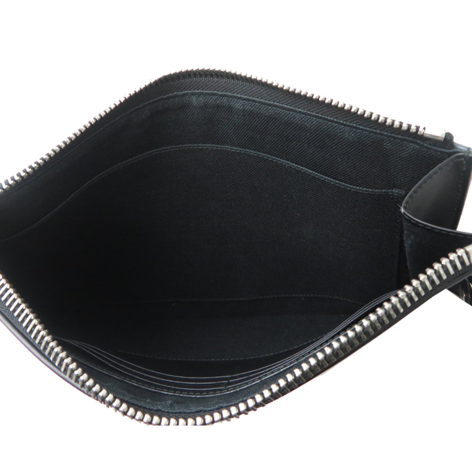 Gucci Black Gg Supreme Leather Pvc Clutch Bag (Pre-Owned)