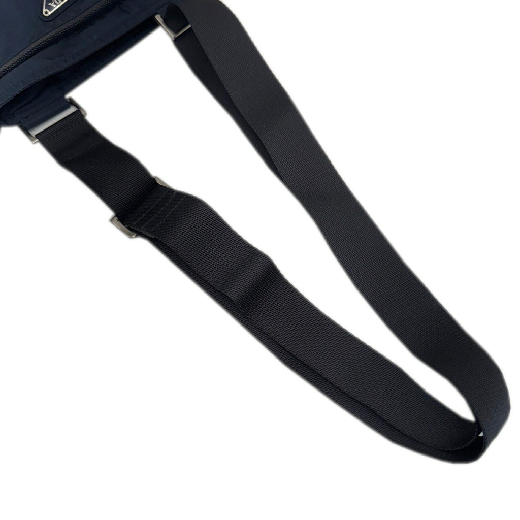 Prada Navy Nylon Pochette Shoulder Bag