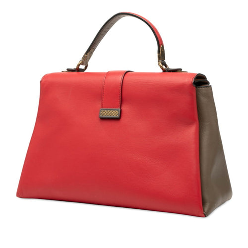 Bottega Veneta Beige Pink Red Color Leather Handbag Shoulder Bag