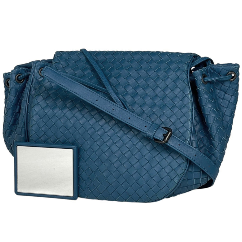 Bottega Veneta Blue Leather Shoulder Bag