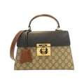 Gucci Beige Brown Gg Supreme Canvas Handbag (Pre-Owned)