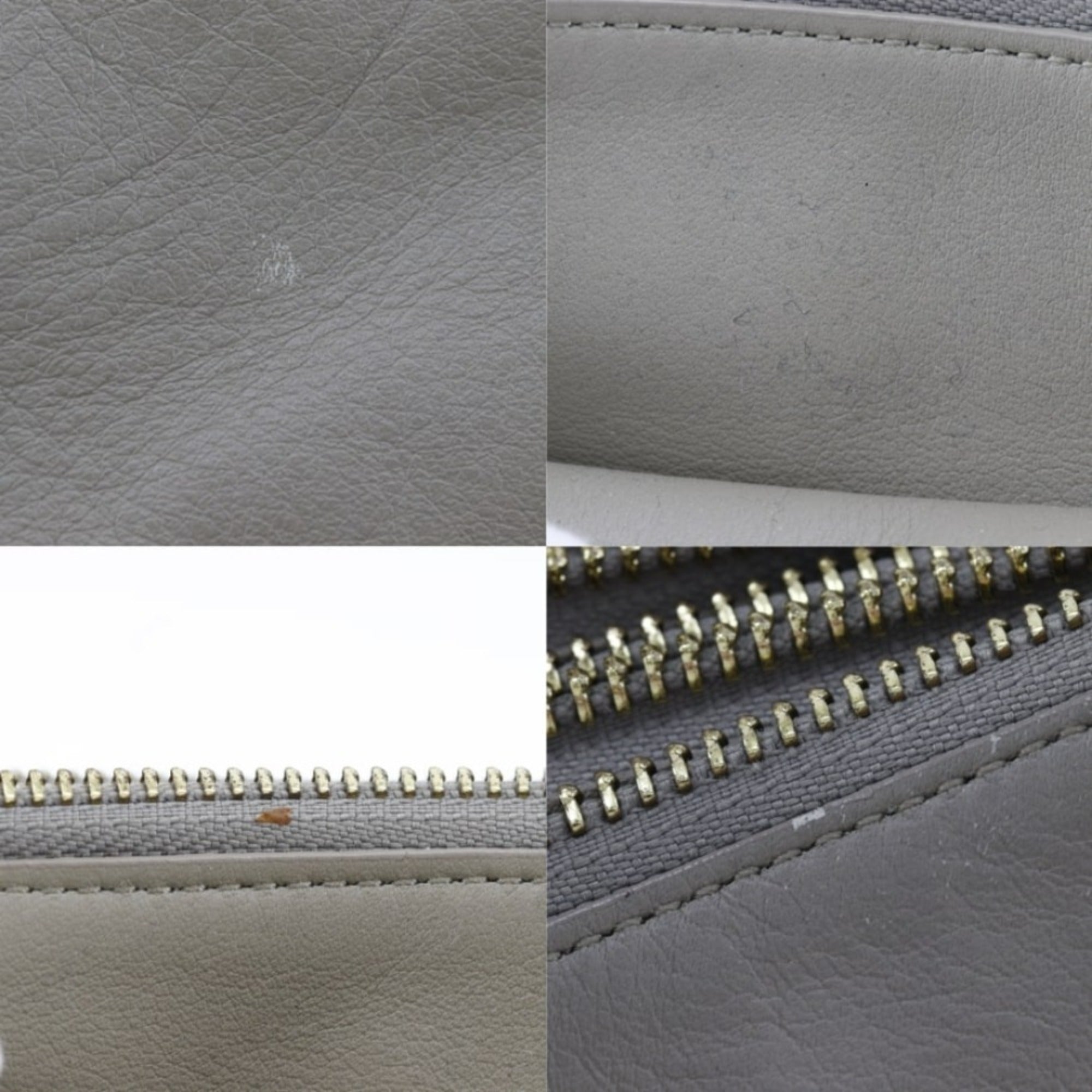 Celine Gray Leather Shoulder Bag