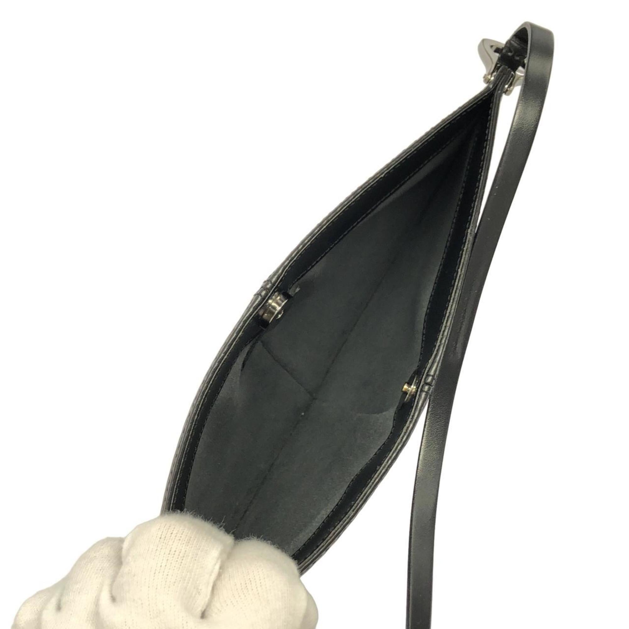 Louis Vuitton Black Leather Pochette Pouch