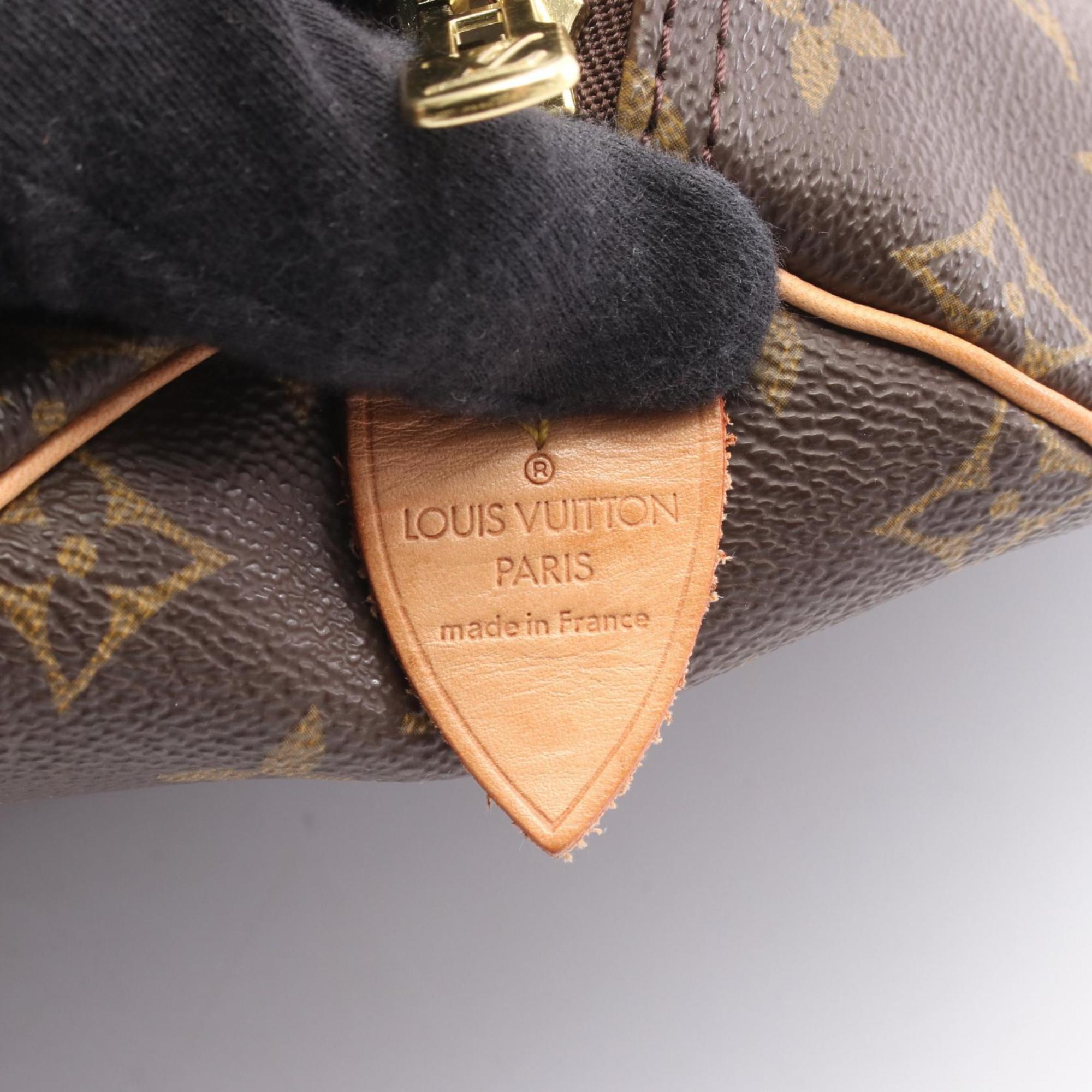 Louis Vuitton Brown Coated Canvas Leather Boston Bag