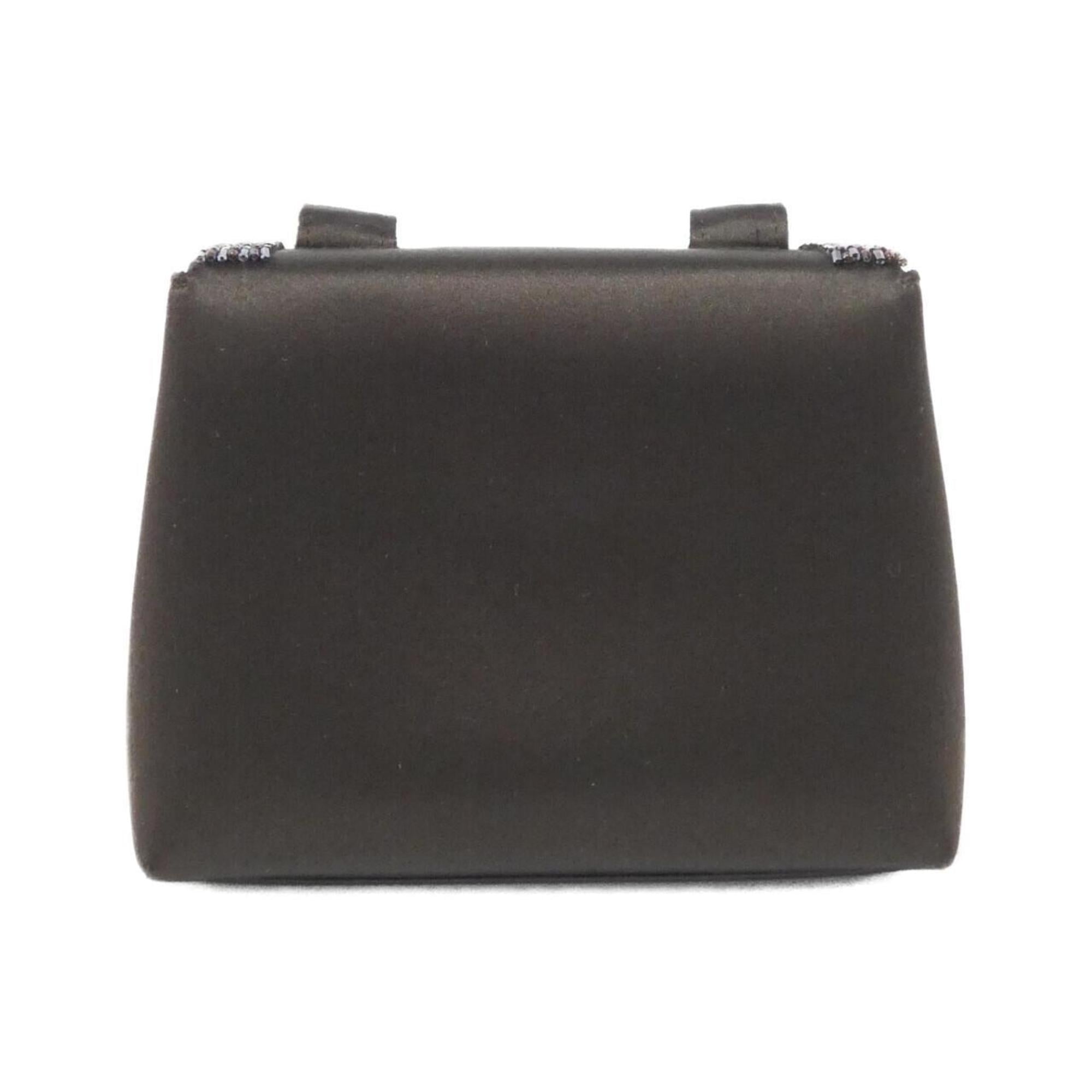 Chanel Brown Satin Beads Shoulder Bag