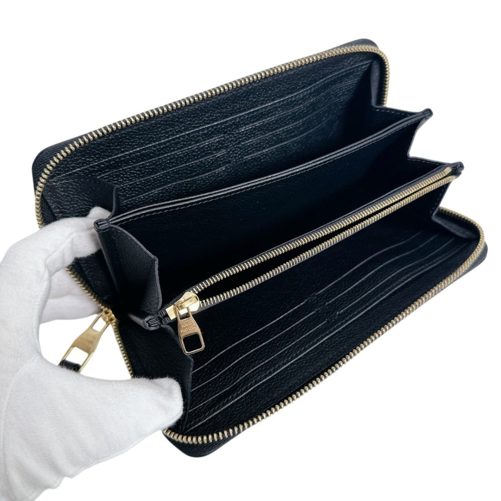 Louis Vuitton Beige Black Monogram Empreinte Long Wallet
