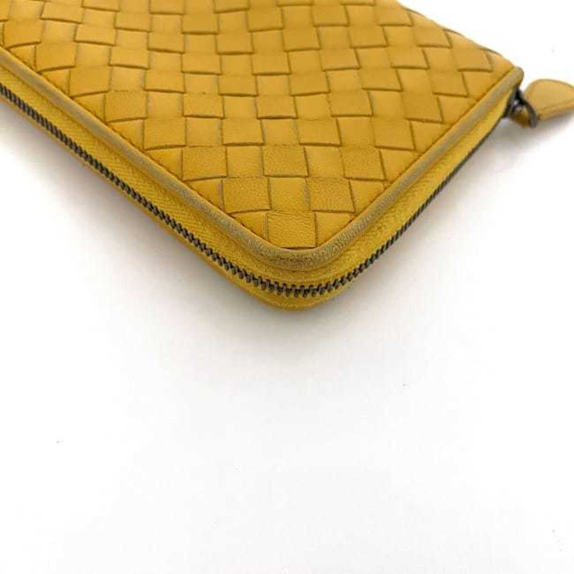 Bottega Veneta Yellow Leather Long Wallet (Bi-Fold)