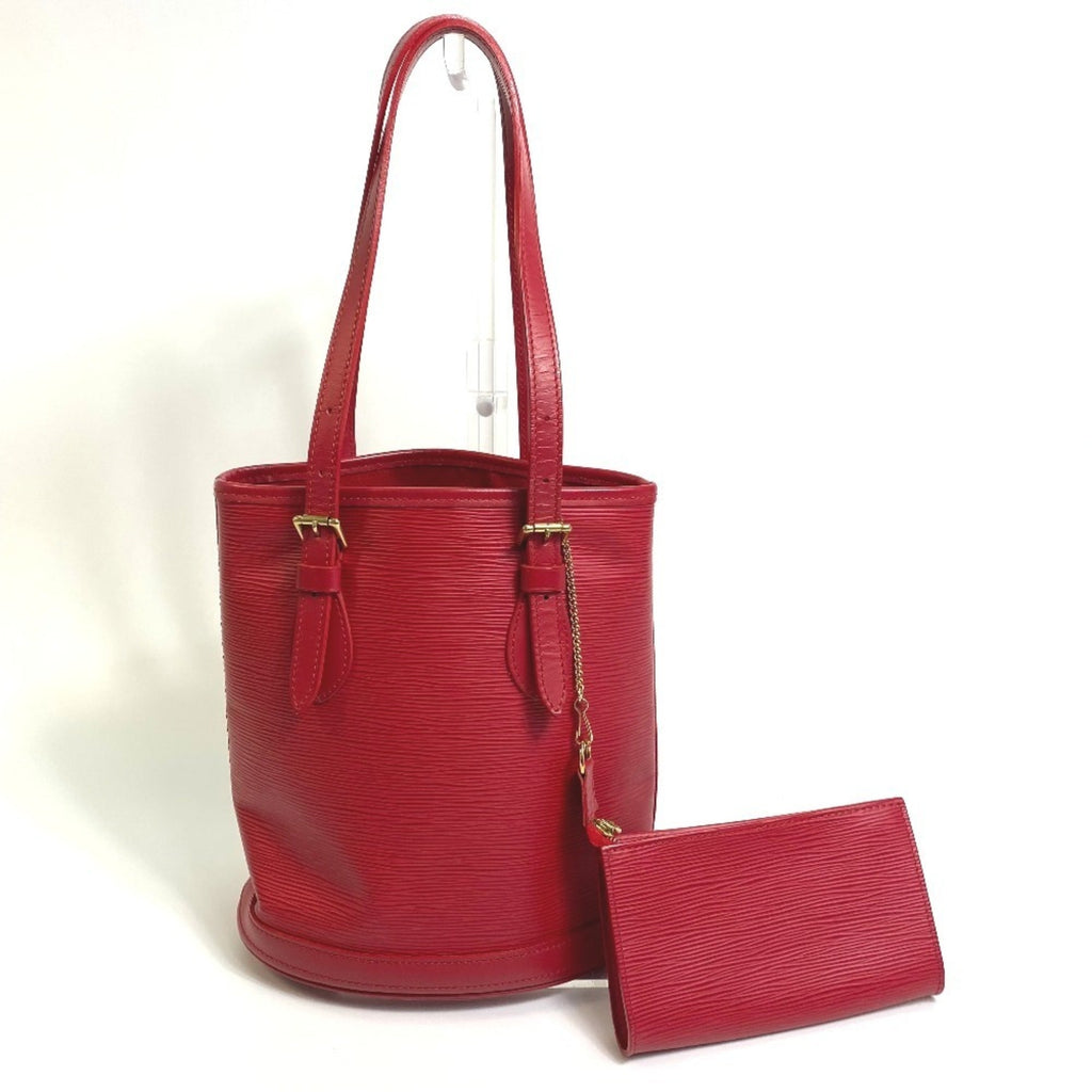 Louis Vuitton Red Color Rouge Epi Leather Pouch Shoulder Bag