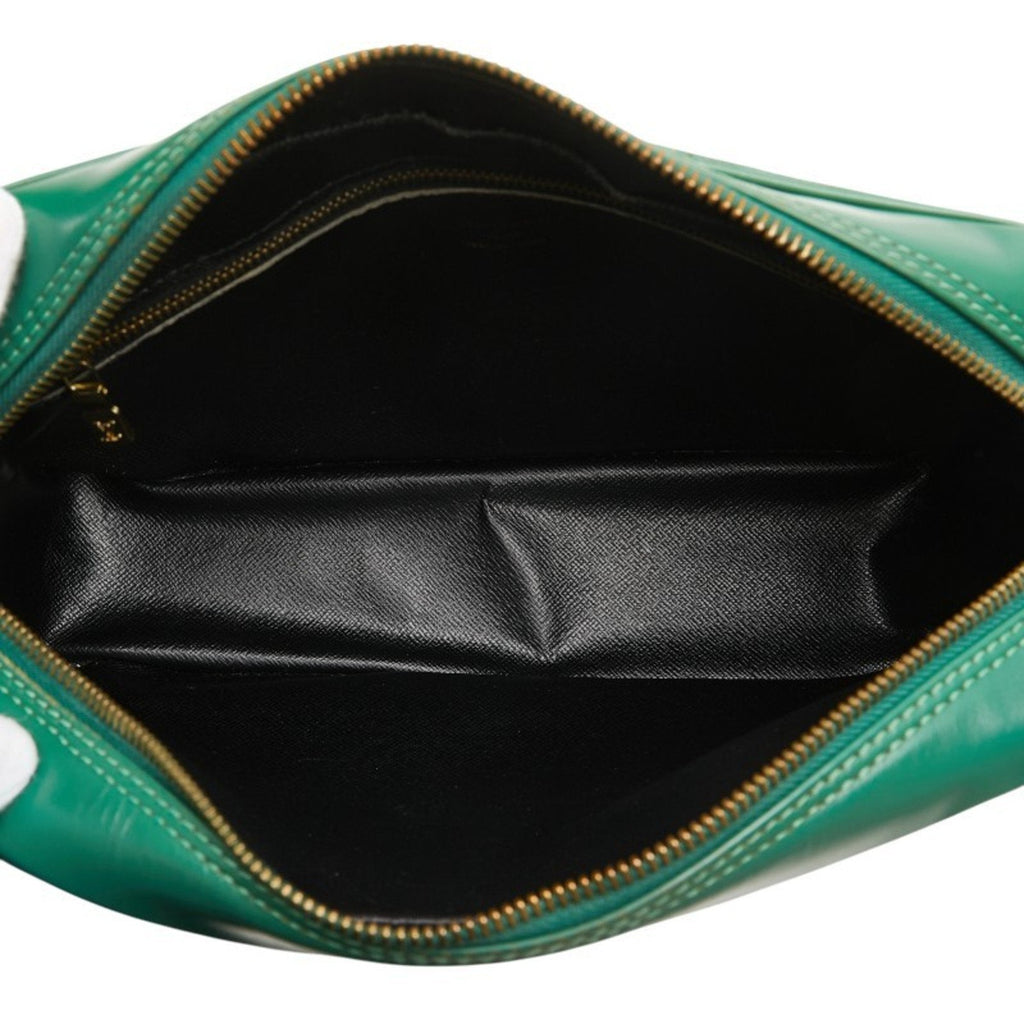 Louis Vuitton Borneo Green Leather Shoulder Bag