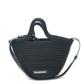 Balenciaga Black Nylon Leather Basket Shoulder